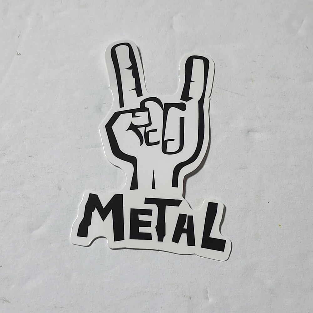 METAL Hand Gesture Sign Music Band Vinyl Sticker New 3 inch Decal Black White